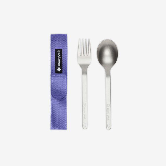 Heminredning Snow Peak Titanium Fork & Spoon Set Metallisk | SCT-002