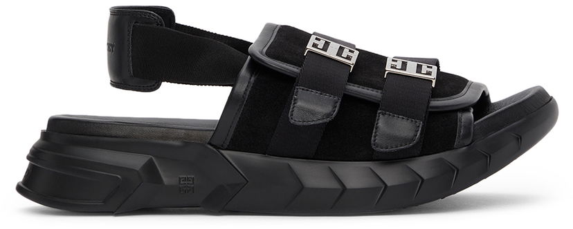 Sneakers och skor Givenchy Givenchy Marshmallow Slingback Sandals Svart | BE305SE14B