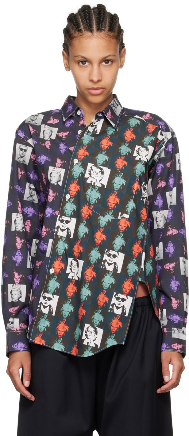 Skjorta Comme des Garçons Asymmetrical Printed Shirt Flerfärgad | FM-B008-051