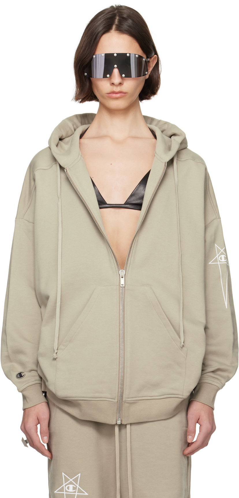 Sweatshirt Rick Owens Rick Owens Champion Edition Jumbo Jason's Hoodie Grön | CW01E1663 CHFE