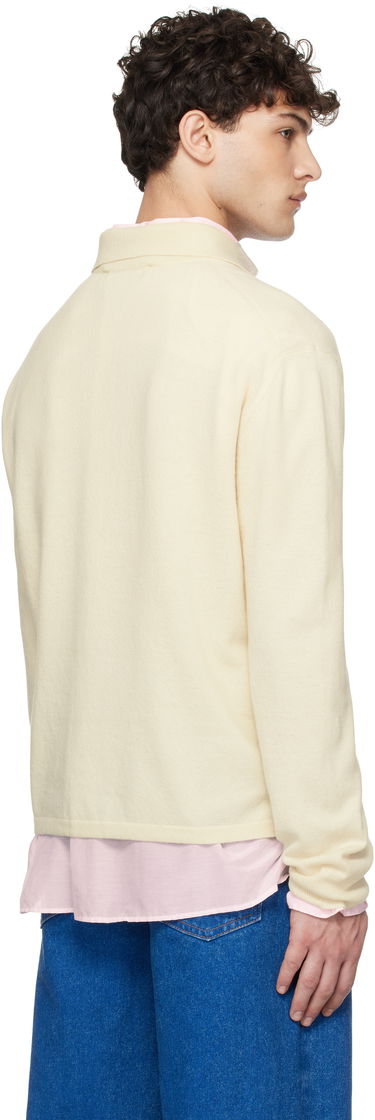 Sweater Marni Marni Argyle Detail Knit Polo Shirt Beige | POMG0072Q2 UFH546, 2