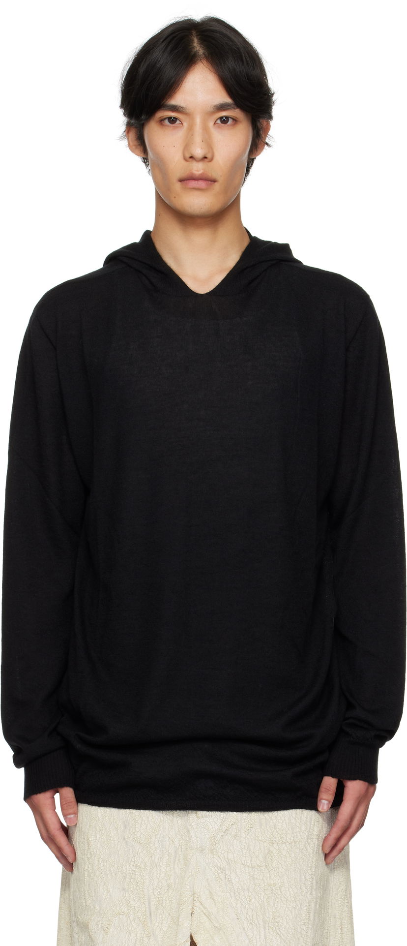 Sweatshirt Rick Owens Rick Owens Concordians Long Sleeve Hoodie Svart | RU02E1623 WS