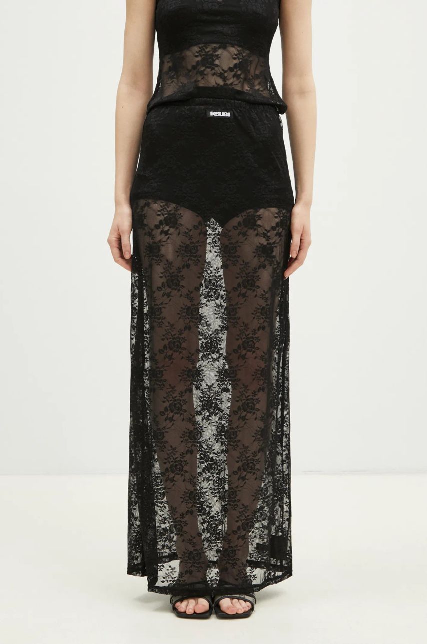 Kjol Ksubi KSUBI Veneda Slip Maxi A-Line Skirt Svart | WPS25SK004, 0