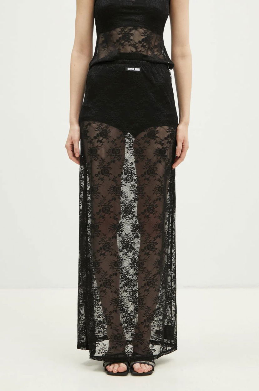 Kjol Ksubi KSUBI Veneda Slip Maxi A-Line Skirt Svart | WPS25SK004