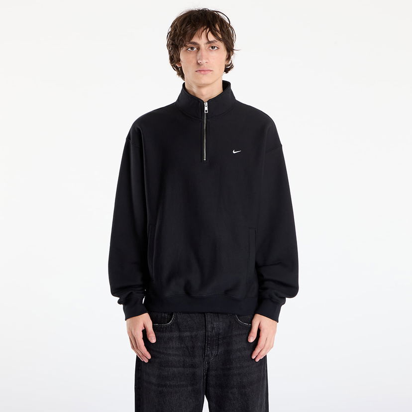 Sweatshirt Nike Solo Swoosh Fleece Quarter-Zip Top Svart | HV1094-010