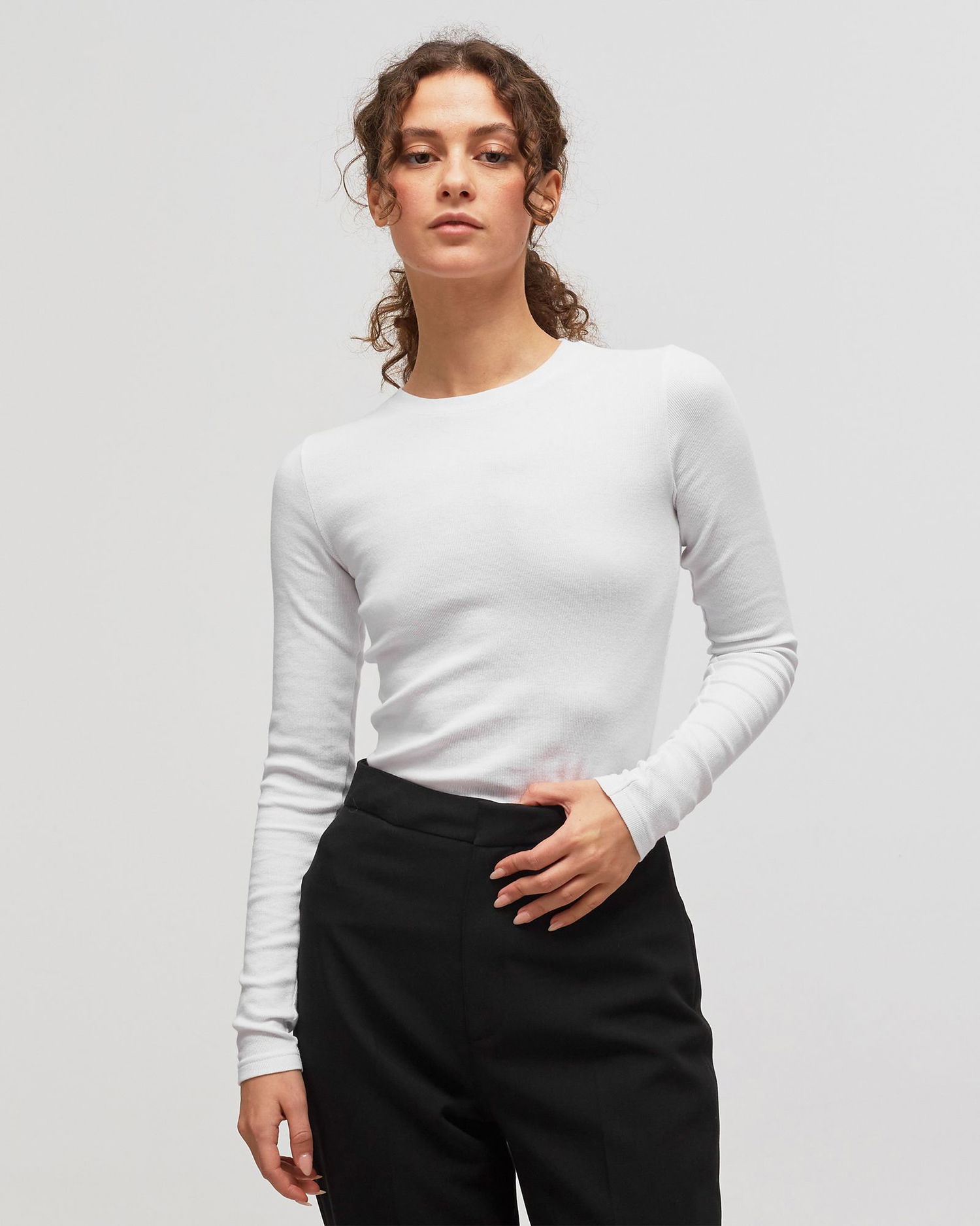 T-shirt Samsoe Samsoe Samsøe & Samsøe ALEXA Long Sleeve T-Shirt XL Vit | F00013150-WHITE, 1