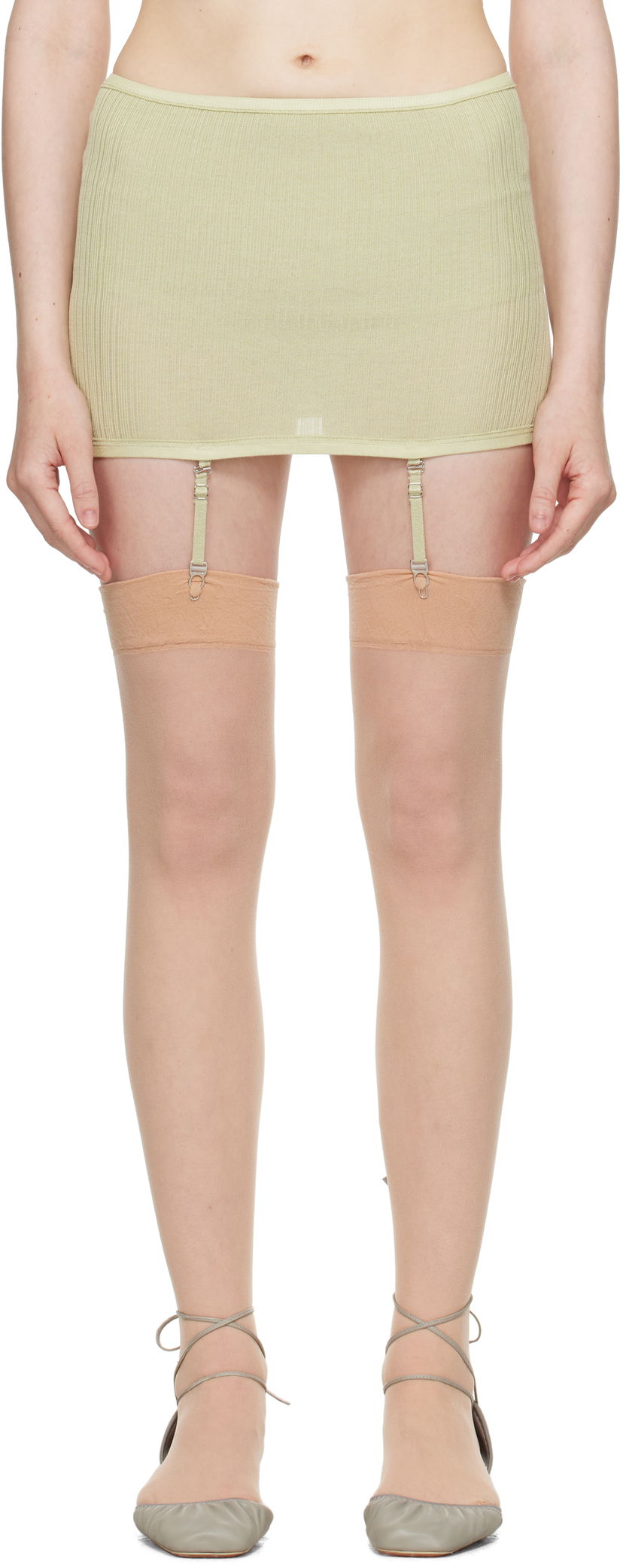 Kjol LEMAIRE Lemaire Underwear Suspenders Miniskirt Grön | PA1167 LK1017