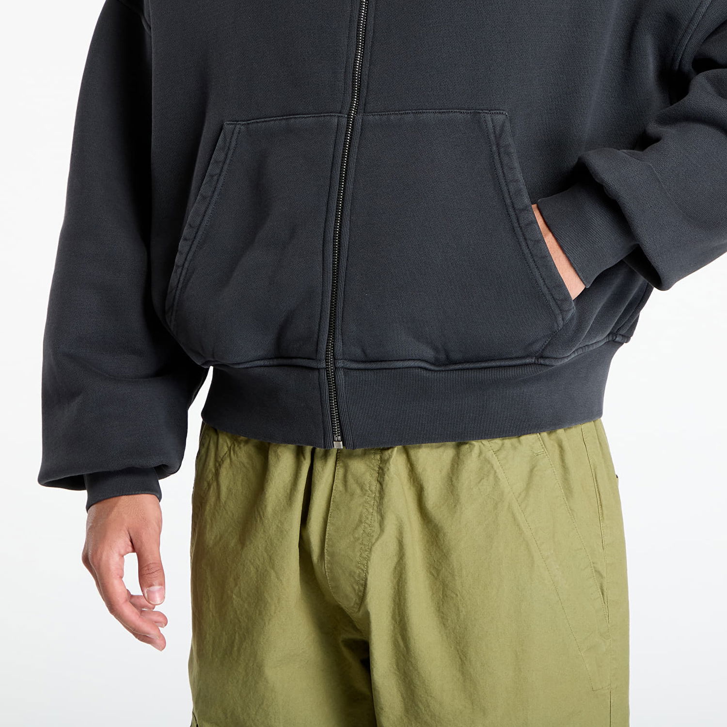 Sweatshirt Palm Angels Palm Angels GD Curved Logo Zip Hoodie Svart | PMBE02AF25FLE0021310, 1