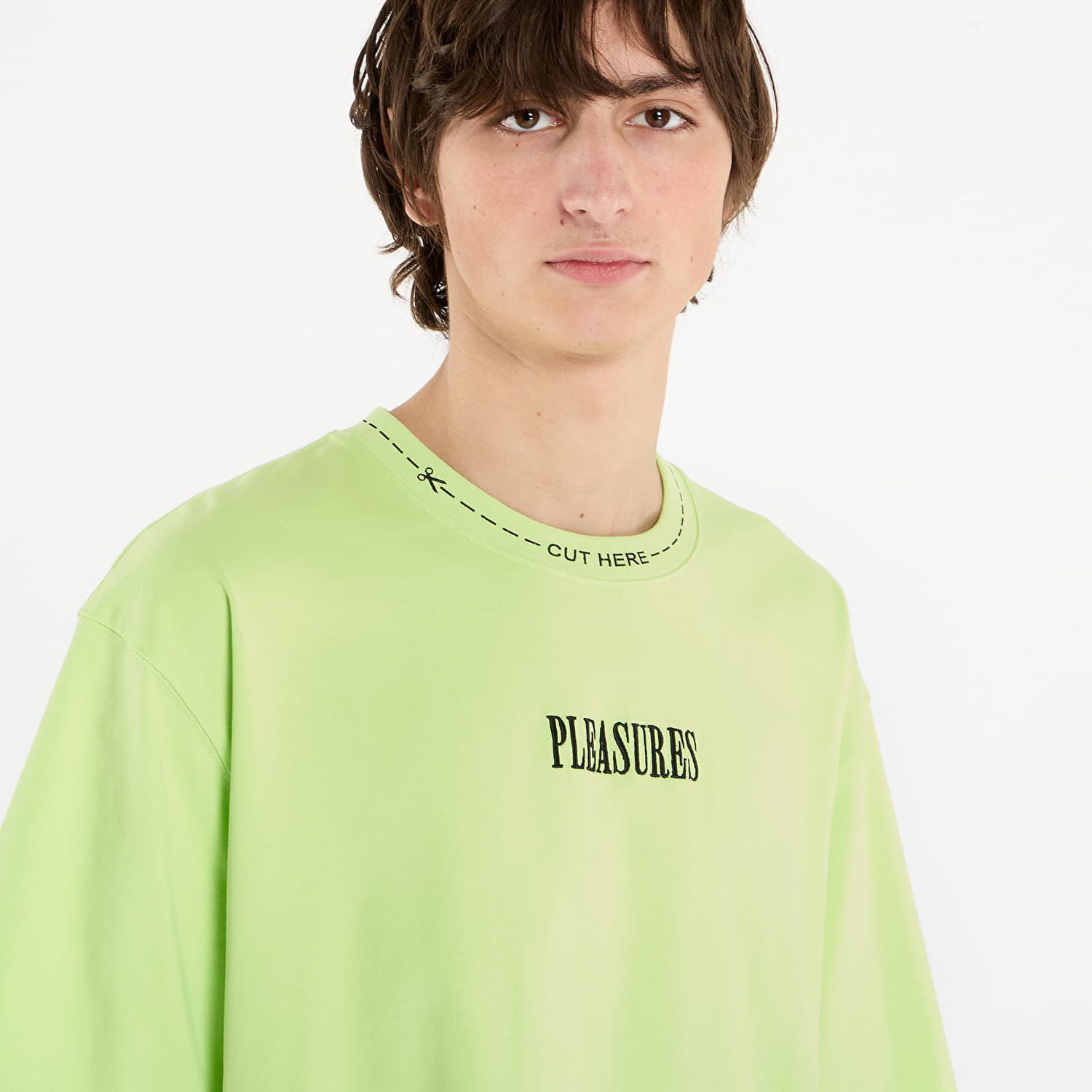 T-shirt Pleasures Cut Here Heavyweight T-Shirt Grön | P25F043-LIME, 1