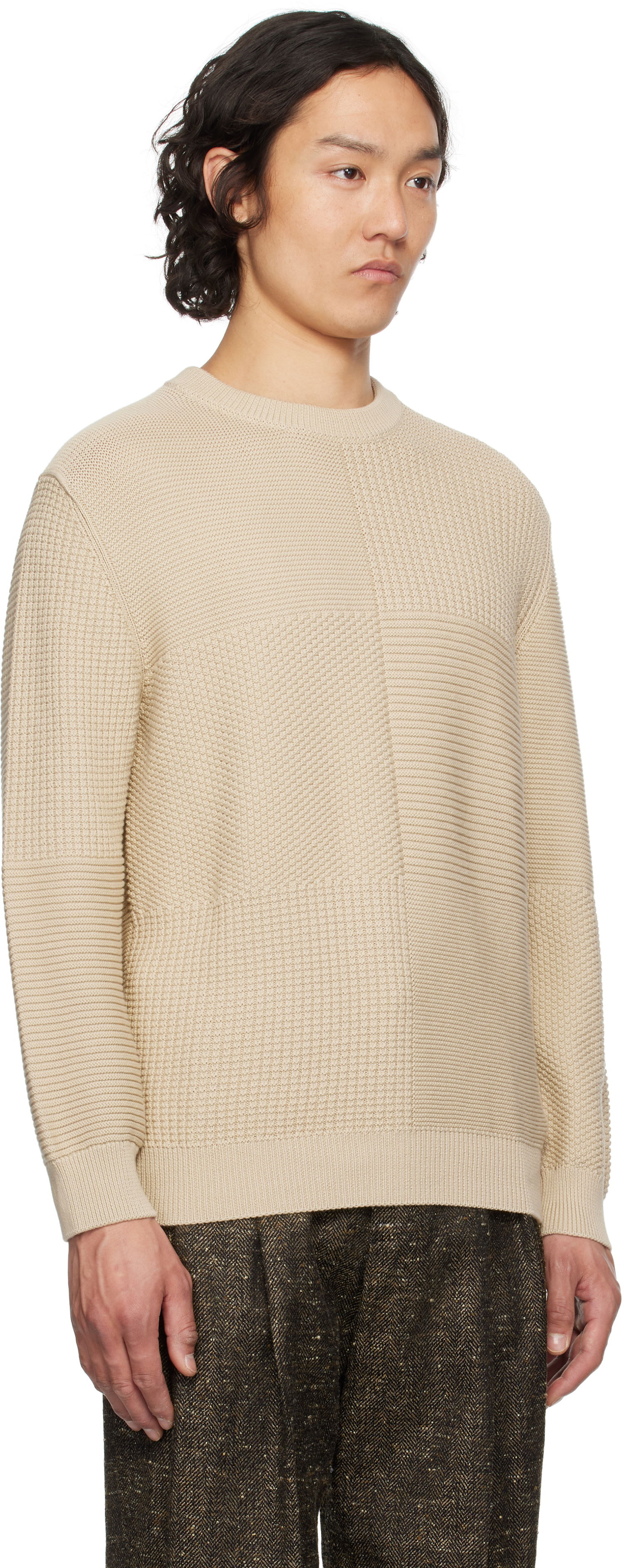 Sweater Paul Smith PS Paul Smith Organic Cotton Knit Sweater Beige | M2R-316Z-P22303-61, 1