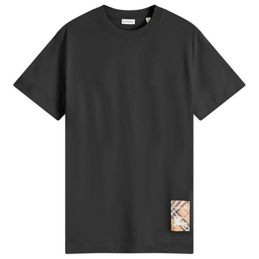 T-shirt Burberry Check Label T-Shirt Svart | 8104889-A1189