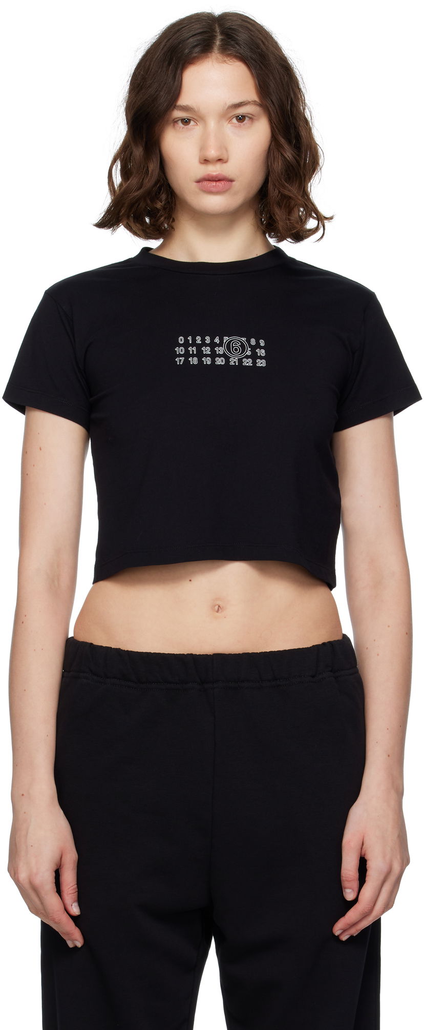 Crop top Maison Margiela MM6 Maison Margiela Cropped T-Shirt Svart | S52GC0352 S24312