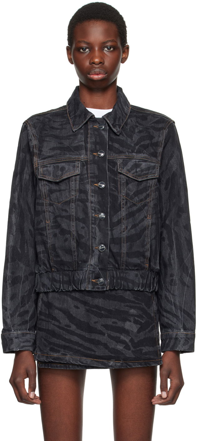 Jacka GANNI Black Lazer Denim Jacket Svart | J1484