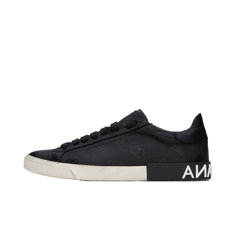 Sneakers och skor Dolce & Gabbana Black Portofino Vintage Sneakers Svart | CS2203AO483