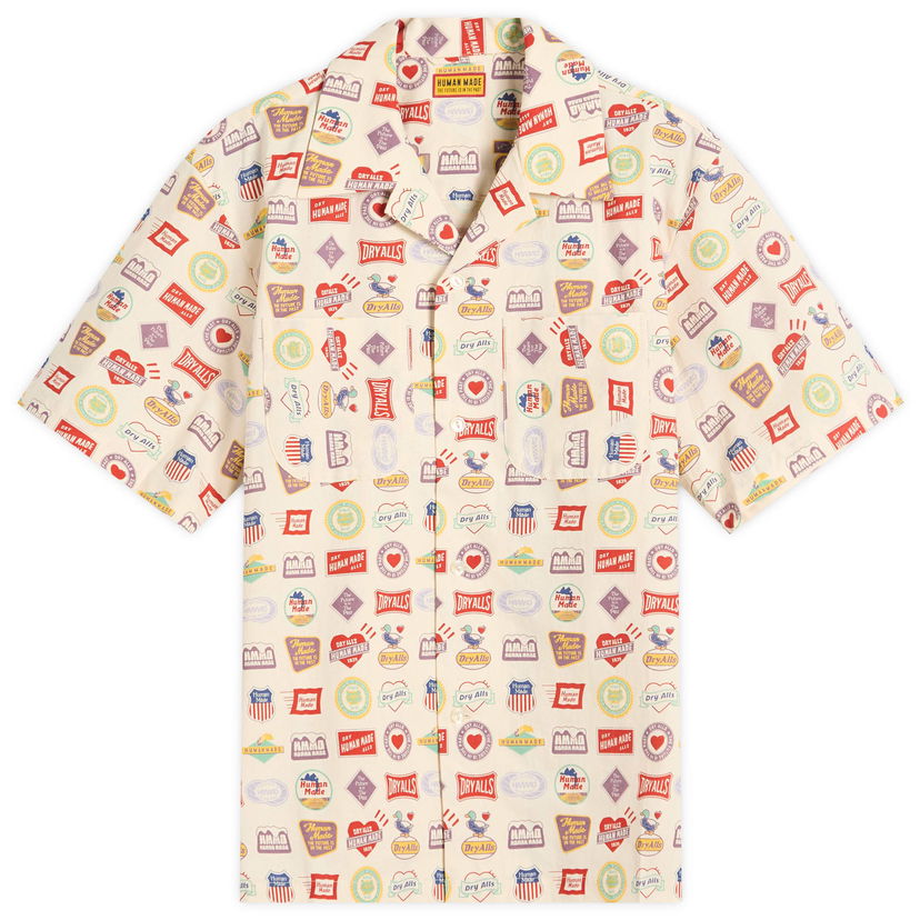 Skjorta Human Made Souvenir Vacation Shirt, Size Large Beige | HM29SH016-WHT