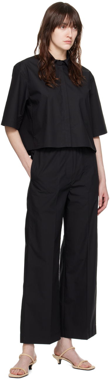 Byxor TOTEME TOTEME Drawstring Wide Leg Trousers Svart | 243-WRB1709-FB0217, 3