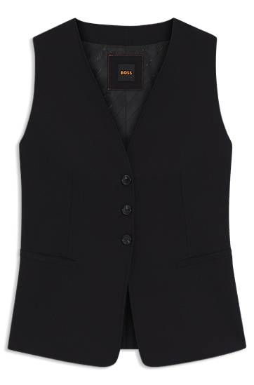 Väst BOSS Adjustable Waistcoat in Stretch Crepe Svart | 50549419, 0