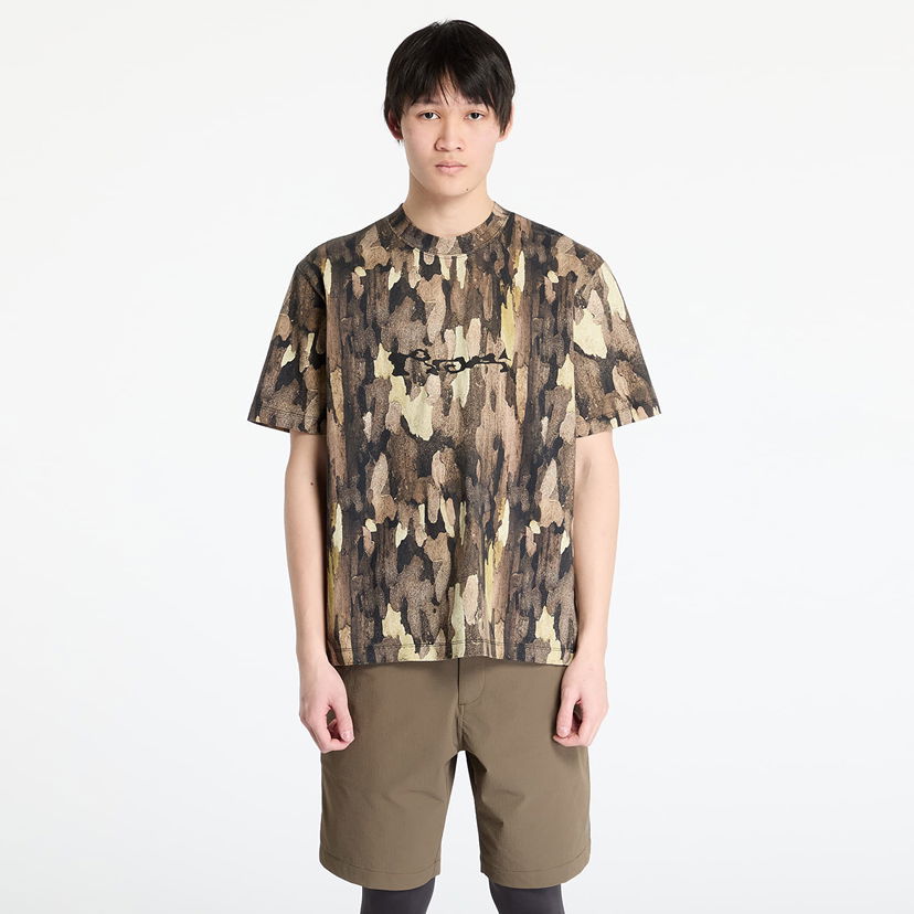 T-shirt ROA ROA Bark Camouflage T-Shirt Brun | RBMW0440JY43 GRN0027