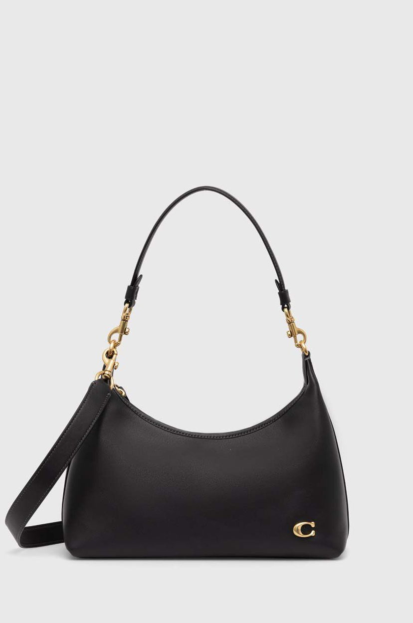 Axelväska Coach Leather Shoulder Bag Svart | CR981