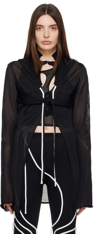 Sweater Ottolinger Ottolinger Hooded Sheer Cardigan Svart | 705401, 0