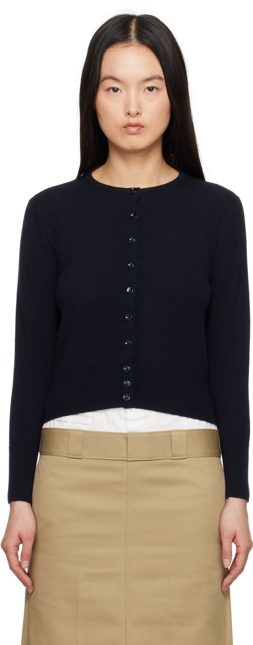 Sweater Maison Margiela Maison Margiela Wool Knit Cardigan Mörkblå | S51HP0016 M13090