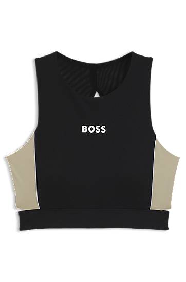 Linne BOSS BOSS Active Top with Cutout Details Svart | 50544180