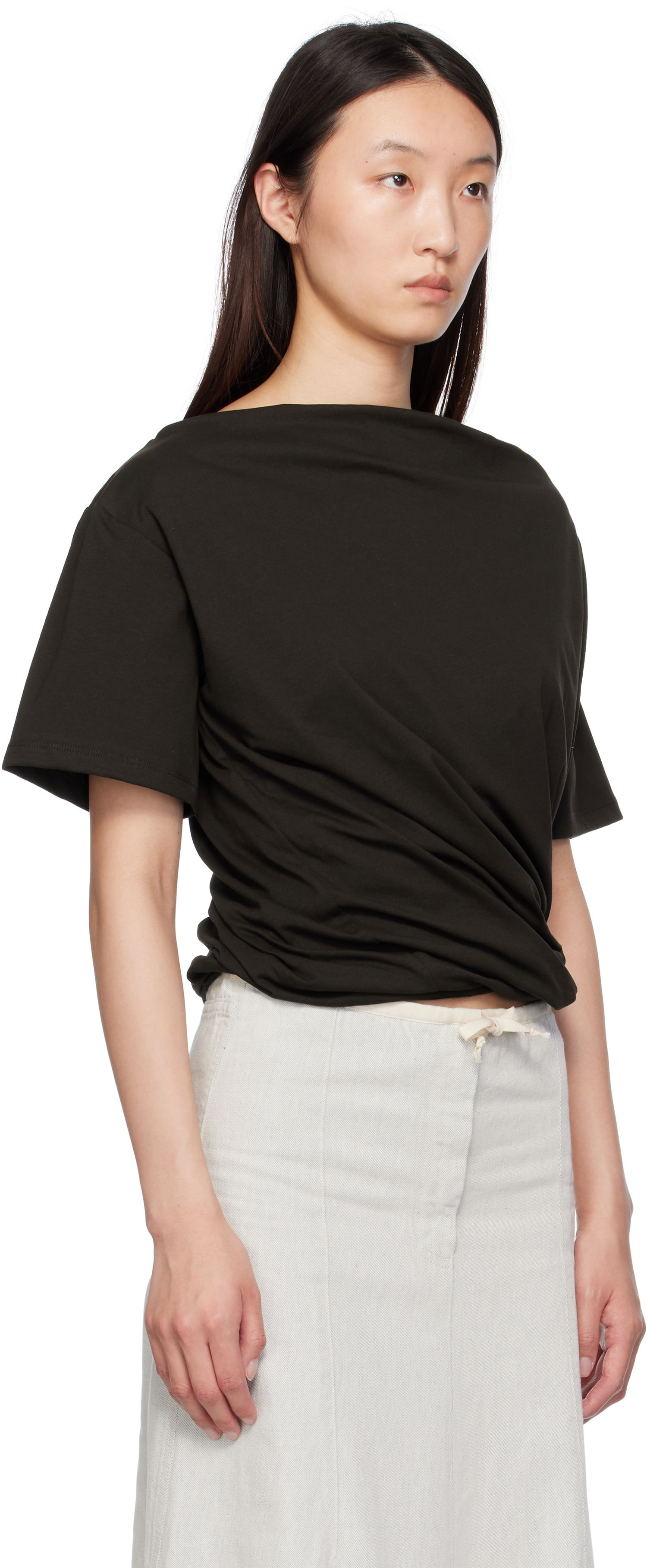 T-shirt Baserange Baserange Turn T-Shirt Svart | TOTUS-RC-SU25, 1