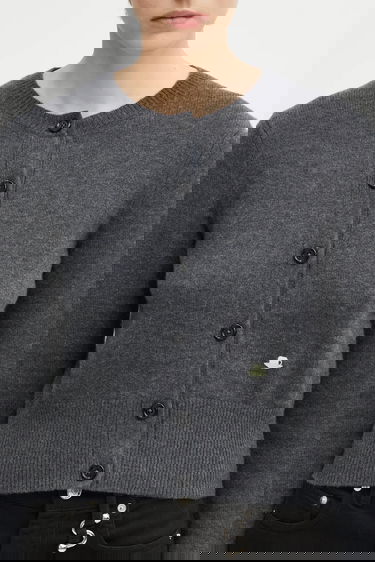 Sweater JW Anderson JW Anderson Contrast Embroidery Cardigan Grå | KW1447.YN0447, 3