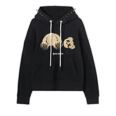 Sweatshirt Palm Angels Punk Kill The Bear Popover Hoody Svart | PMBB058F22FLE0021060, 0