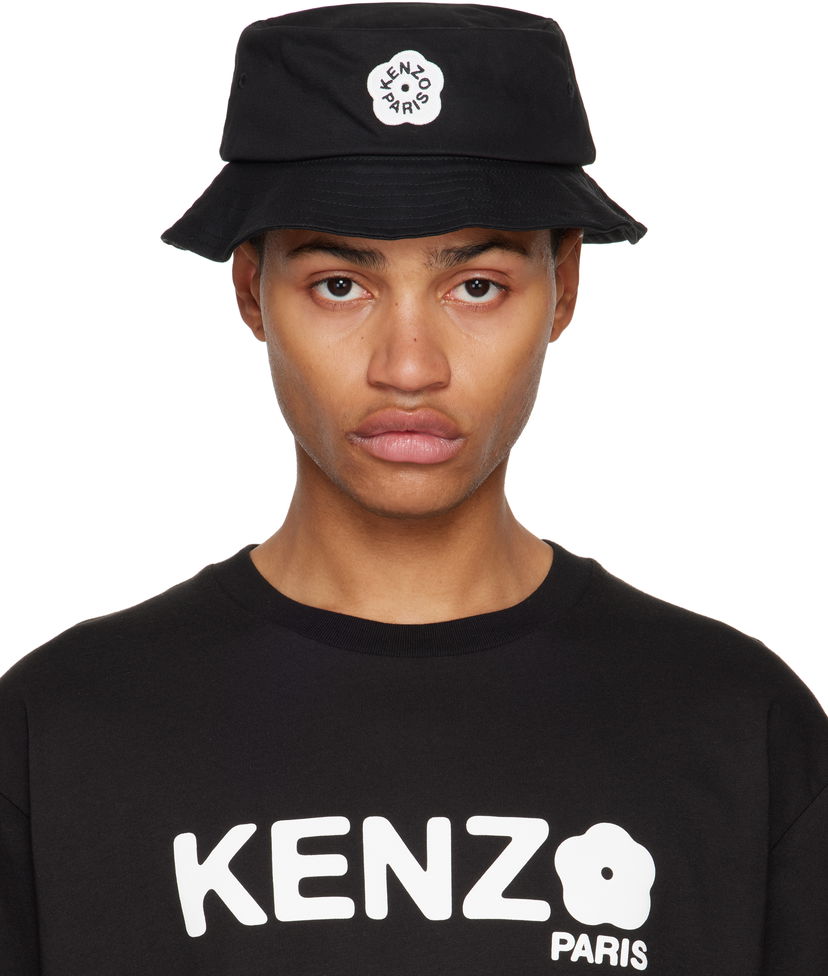 Sweatshirt KENZO Logo Patch Bucket Hat Svart | FF58AC414F34