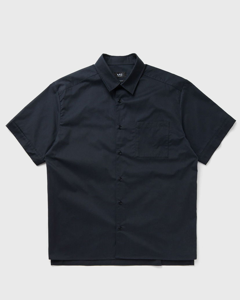 Skjorta A.P.C. A.P.C. Ross Logo Short Sleeve Shirt Mörkblå | COGZR-H12623-IAK