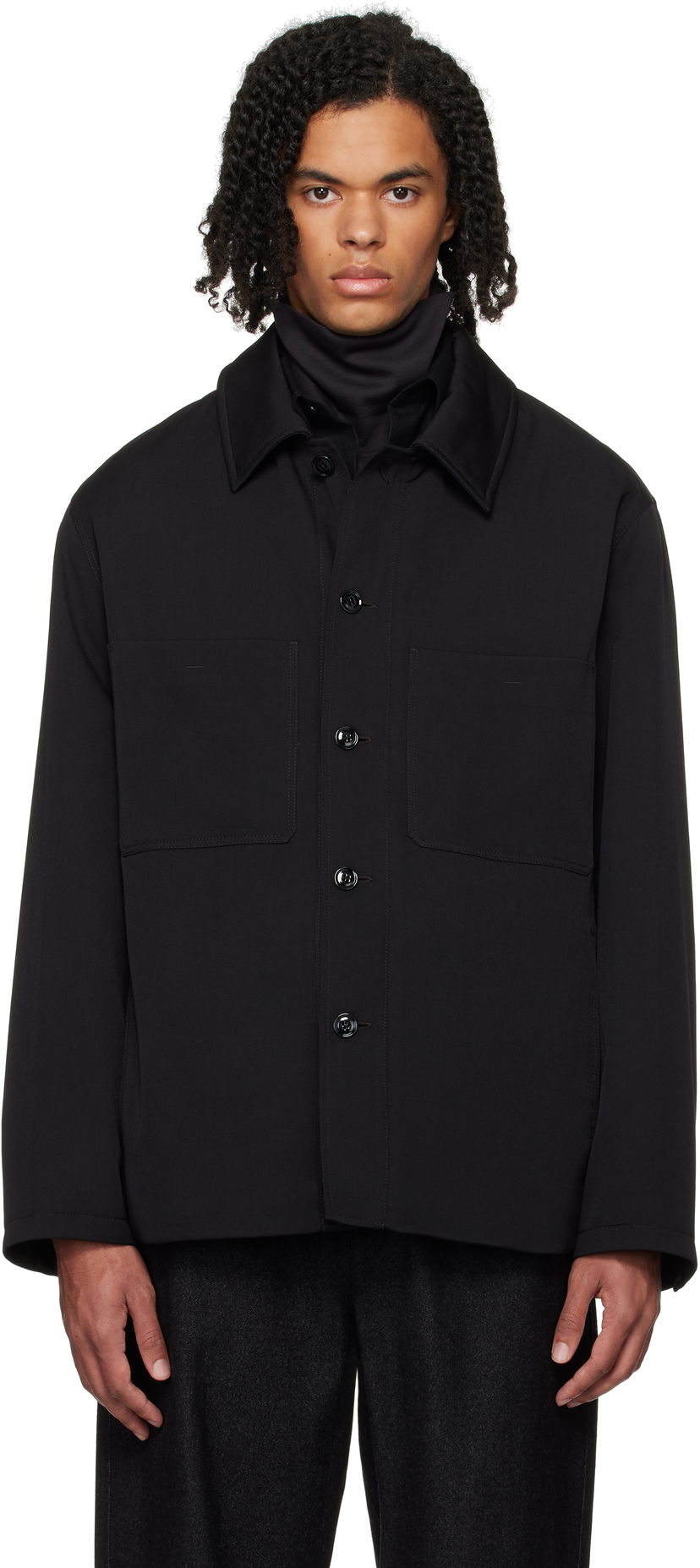 Skjorta LEMAIRE Lemaire Wadded Facing Jacket Svart | OW1097 LF1317
