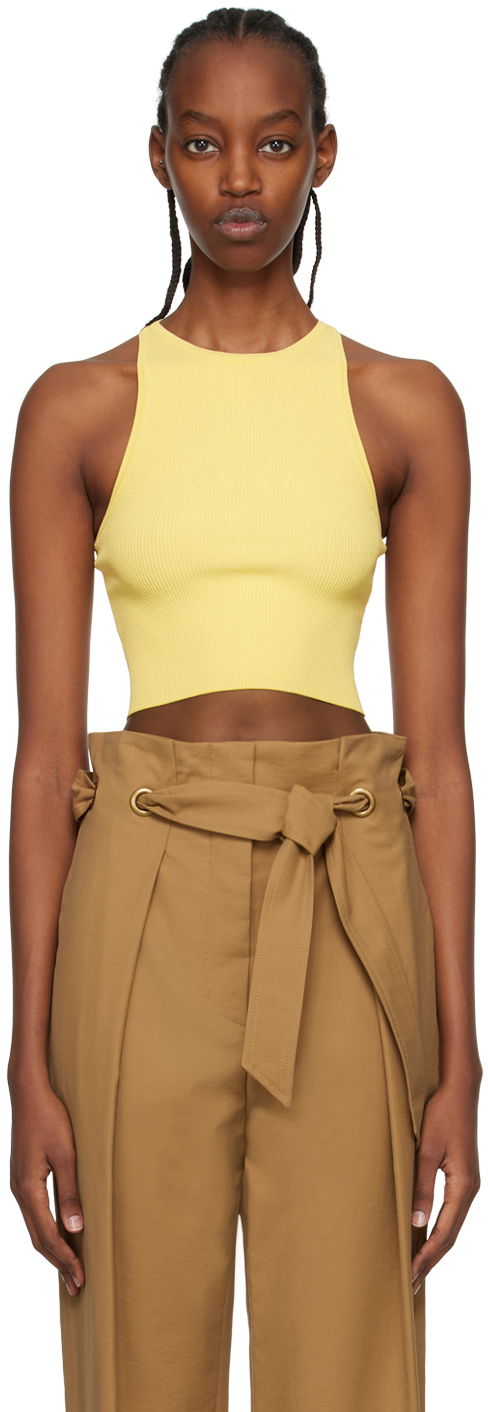 Crop top Max Mara Max Mara Turku Sleeveless Knit Tank Top Gul | 2313611938600