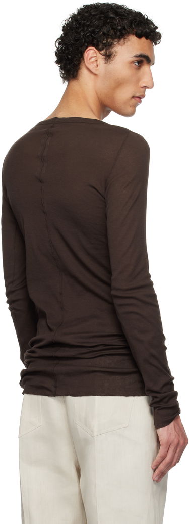 Sweater Rick Owens Rick Owens Hollywood Rib Long Sleeve T-Shirt Brun | RU01E5250 MR, 2