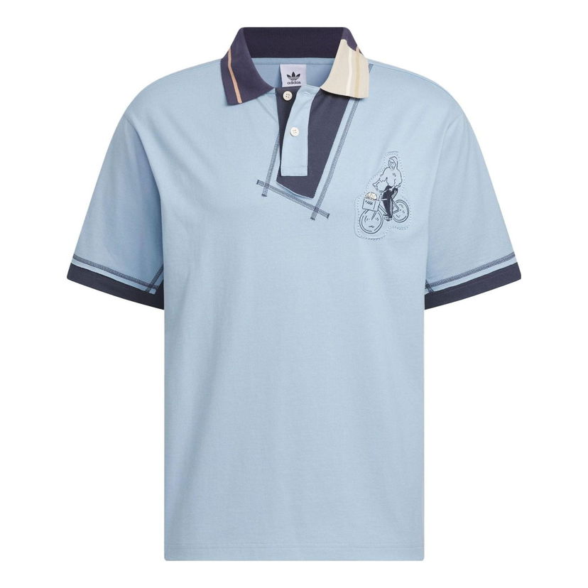 Polotröja adidas Originals Originals Asymmetric Polo Shirt Blå | IS0637