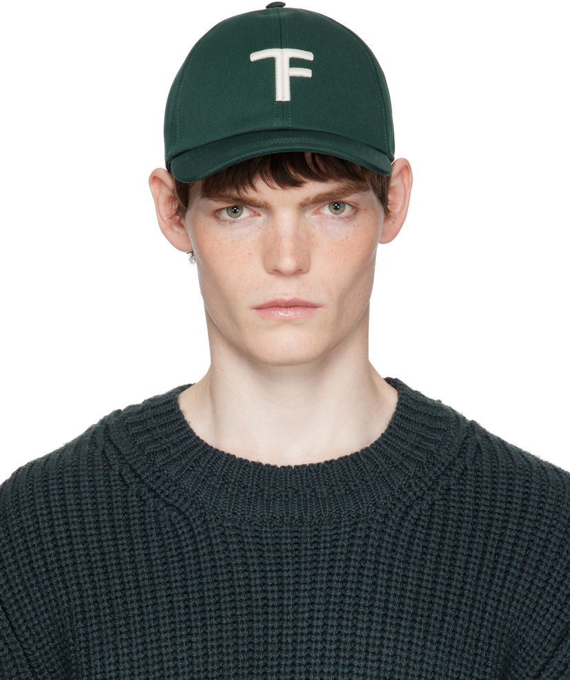 Keps Tom Ford TOM FORD Brushed Cotton Baseball Cap Grön | MH004-TCN057G