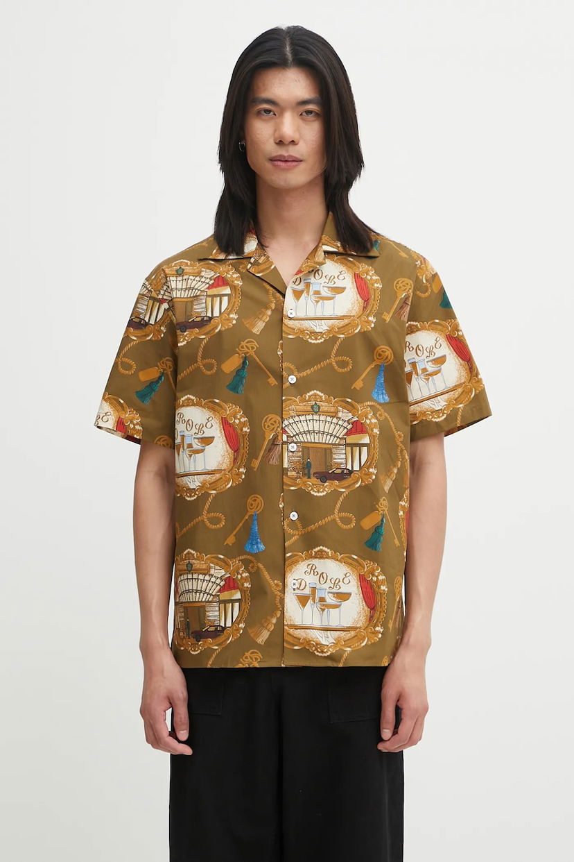 Skjorta Drôle de Monsieur Drôle de Monsieur La Chemise Grand HUtel Regular Fit Shirt Brun | H.SH228.LI010
