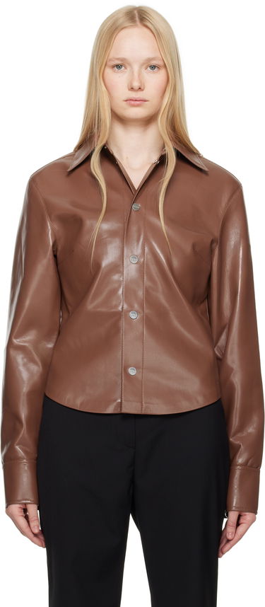 Skjorta Nanushka Nanushka Bogna Vegan Leather Shirt Brun | NW25SSJK21275, 0