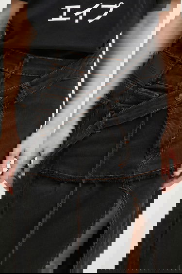 Kjol Ottolinger Ottolinger Signature Wrap Denim Midi A-Line Skirt Svart | 2217040111, 3