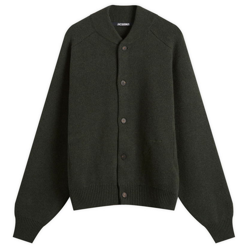 Sweater Jacquemus Wool Cashmere Knitted Bomber Jacket Svart | 25HCDM00567AK00278-580