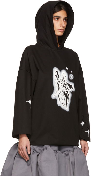 Sweatshirt We11done We11done Cotton Angel Graphic Hoodie Svart | WD-BL1-22-130-U-BK, 1