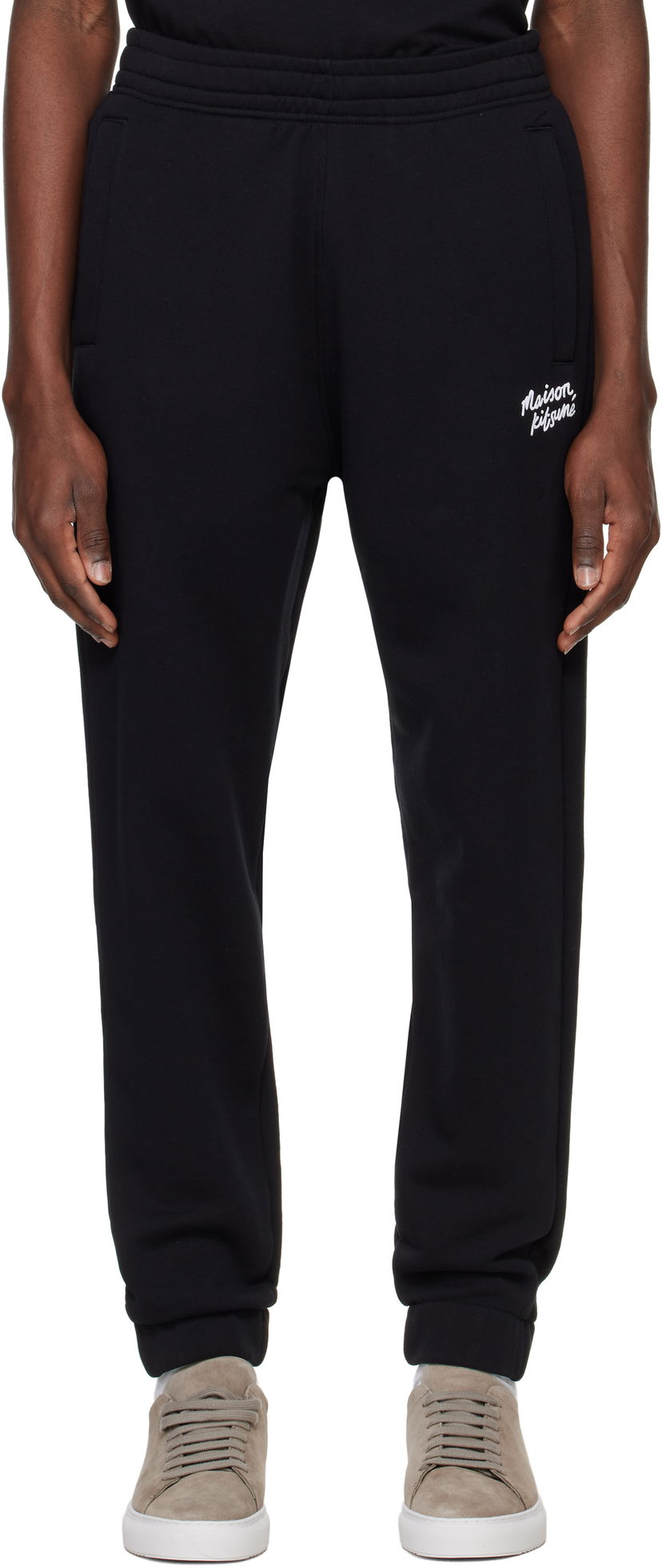 Träningsbyxor MAISON KITSUNÉ Maison Kitsuné Handwriting Comfort Sweatpants Svart | NM01124KM0321