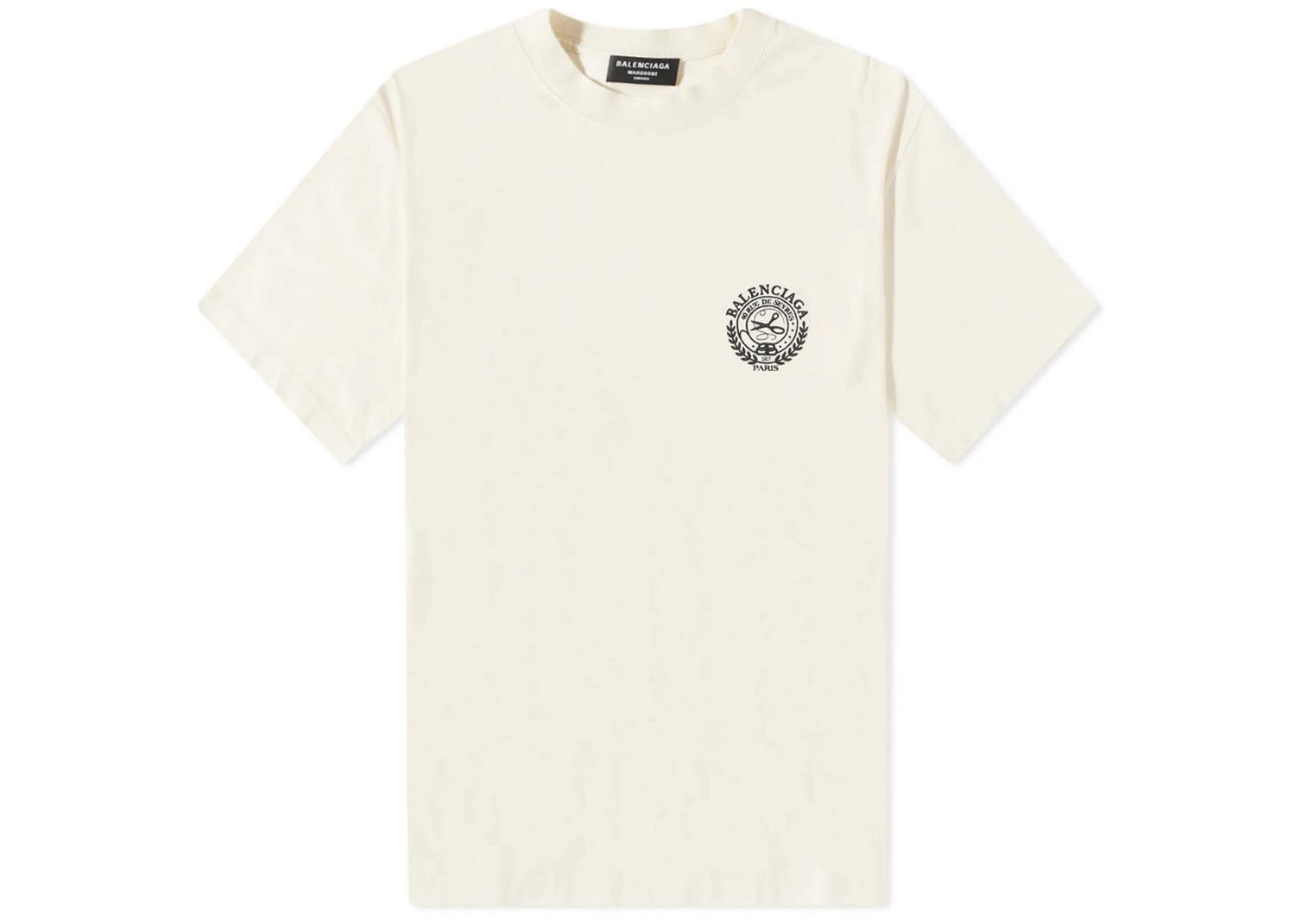 T-shirt Balenciaga Scissor Crest T-shirt Beige | 612966TMVA29069, 0