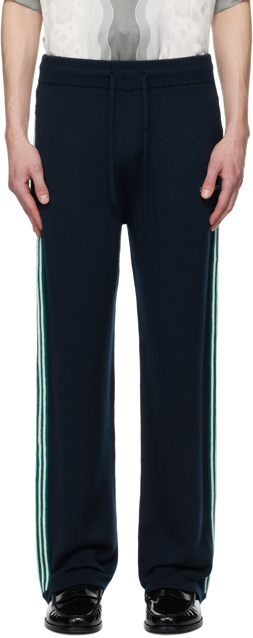 Träningsbyxor Casablanca Casablanca Knit Tennis Sweatpants Mörkblå | MPS25-KW-847-01