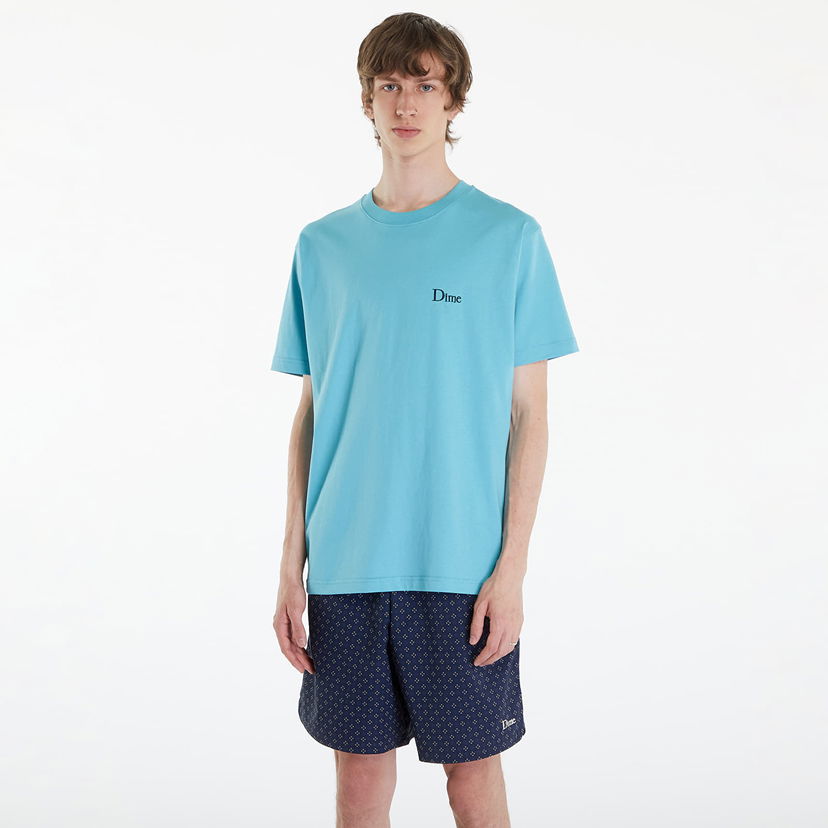 T-shirt Dime Classic Small Logo T-Shirt Ocean Blue Turkos | DIMESP24D211BLU