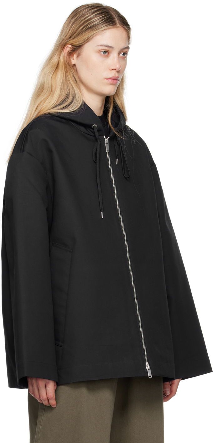 Sweatshirt Studio Nicholson Studio Nicholson Raine Hooded Zip-Up Jacket Svart | RAINE SNM - 1190, 1
