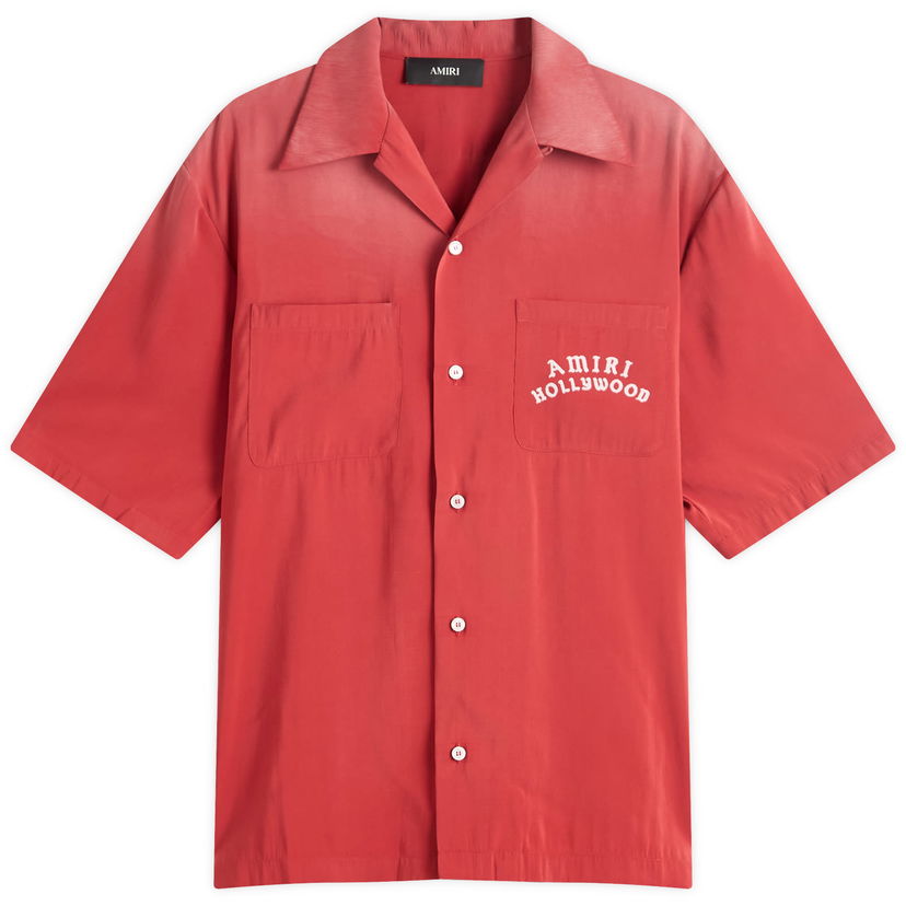 Skjorta AMIRI AMIRI Hollywood Bowling Shirt, Size Large Röd | AMSTCA1154-VarsityRed