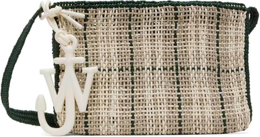 Handväska JW Anderson JW Anderson Checked Market Bag with Anchor Charm Beige | HB0720-FA0305