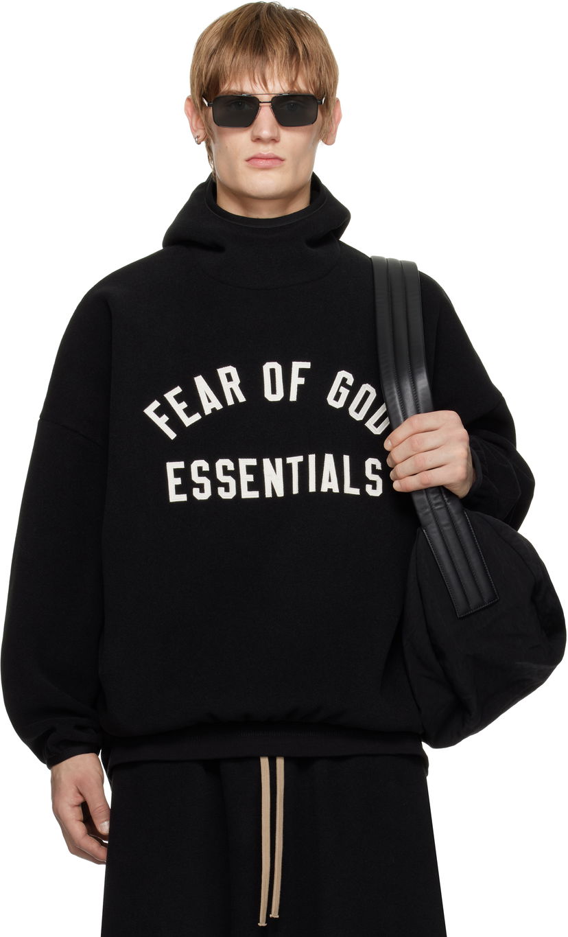Sweatshirt Fear of God Fear of God ESSENTIALS Brushed Hoodie Svart | 202HO246410F