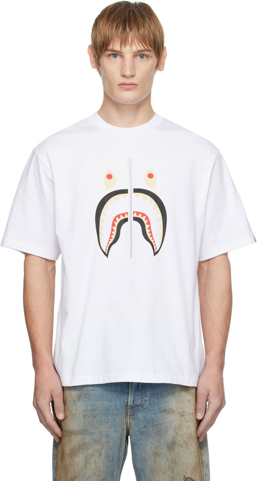 T-shirt BAPE Shark Graphic T-Shirt Vit | 001TEK701305M